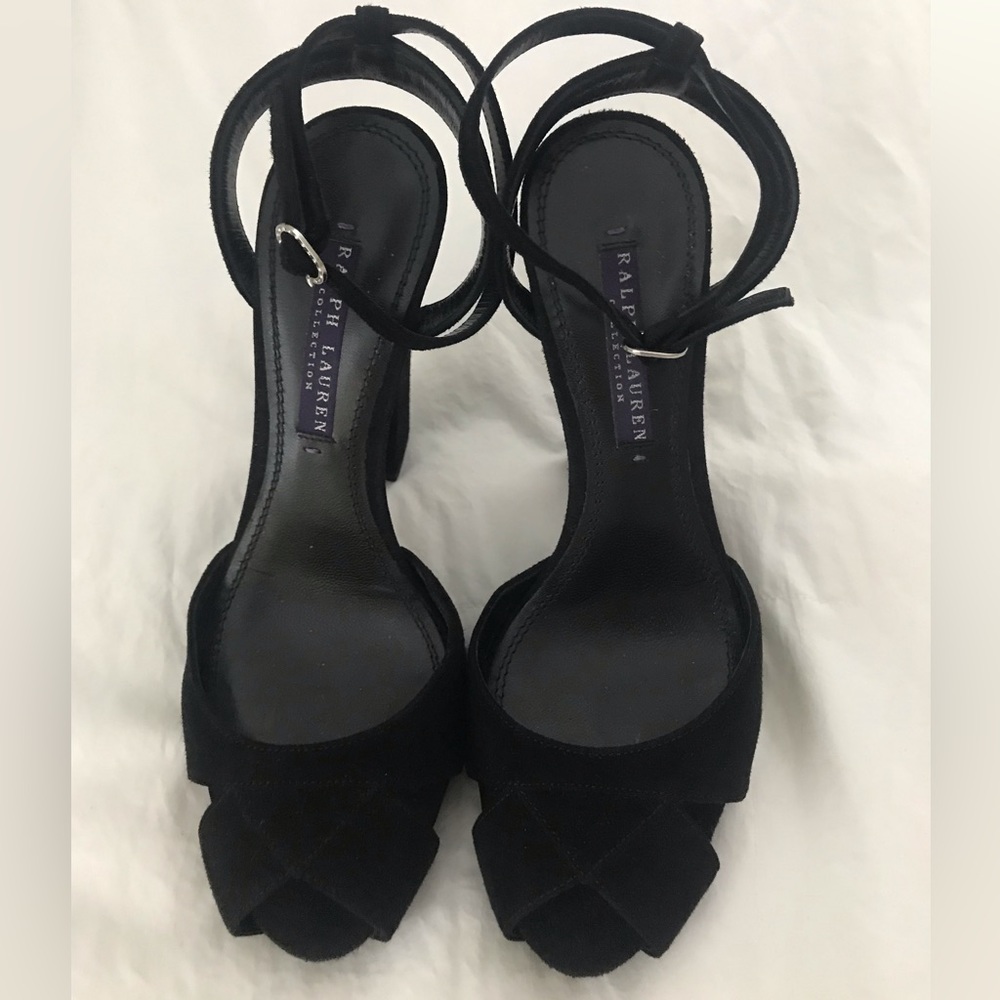 MINT! Ralph Lauren Purple Label Kabria Black Suede Heel